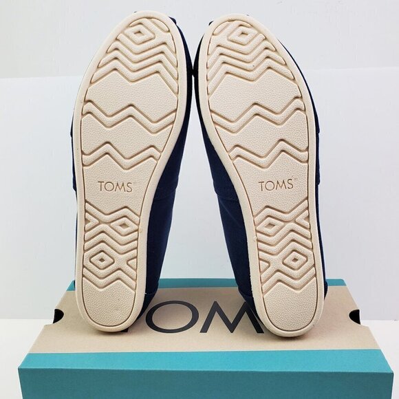 TOMS Alpargata Slip-On Shoes Navy Recycled Cotton Canvas Women's 9.5 NIB - Picture 3 of 12